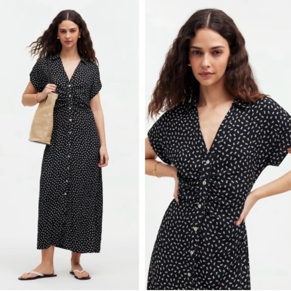 Madewell Black and White Printed Maxi Dress